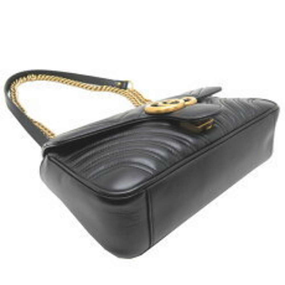 Gucci Black Marmont GG Leather Bag Shoulder - Picture 3 of 9